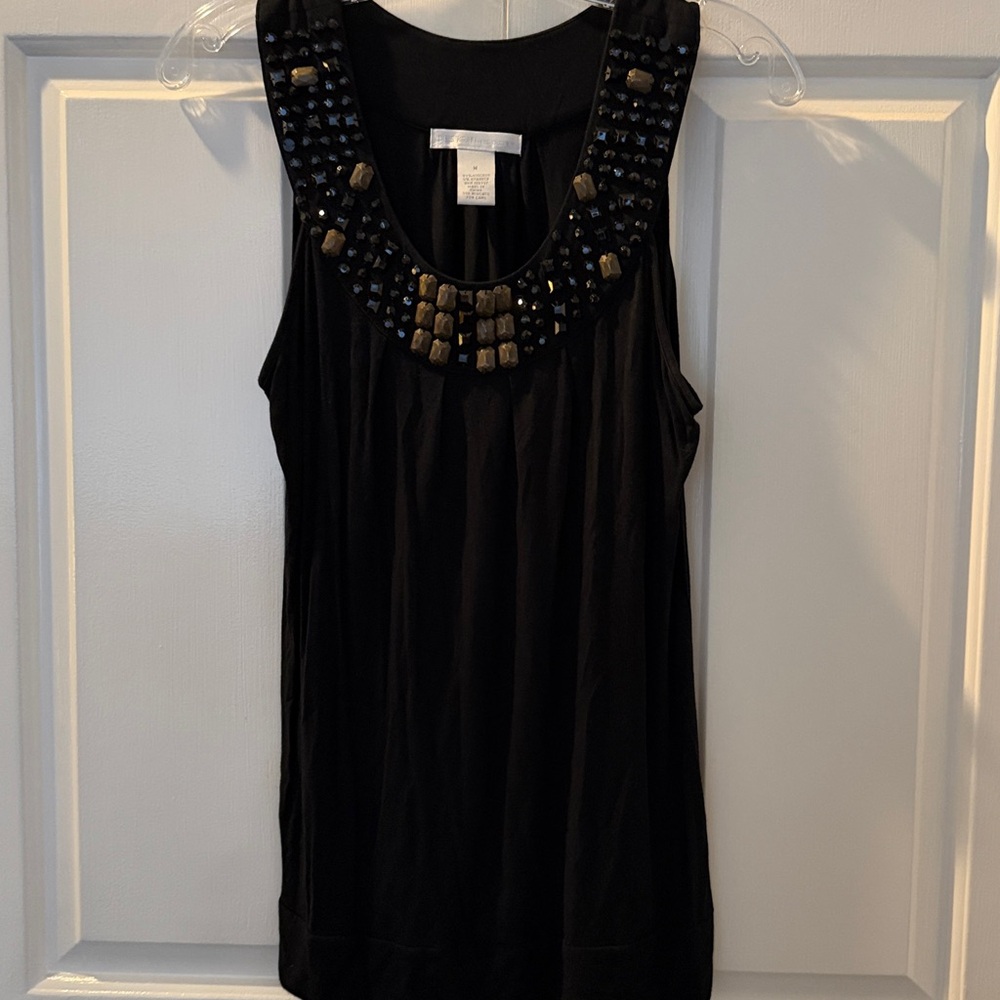 Design History Black Embellished Tank Top